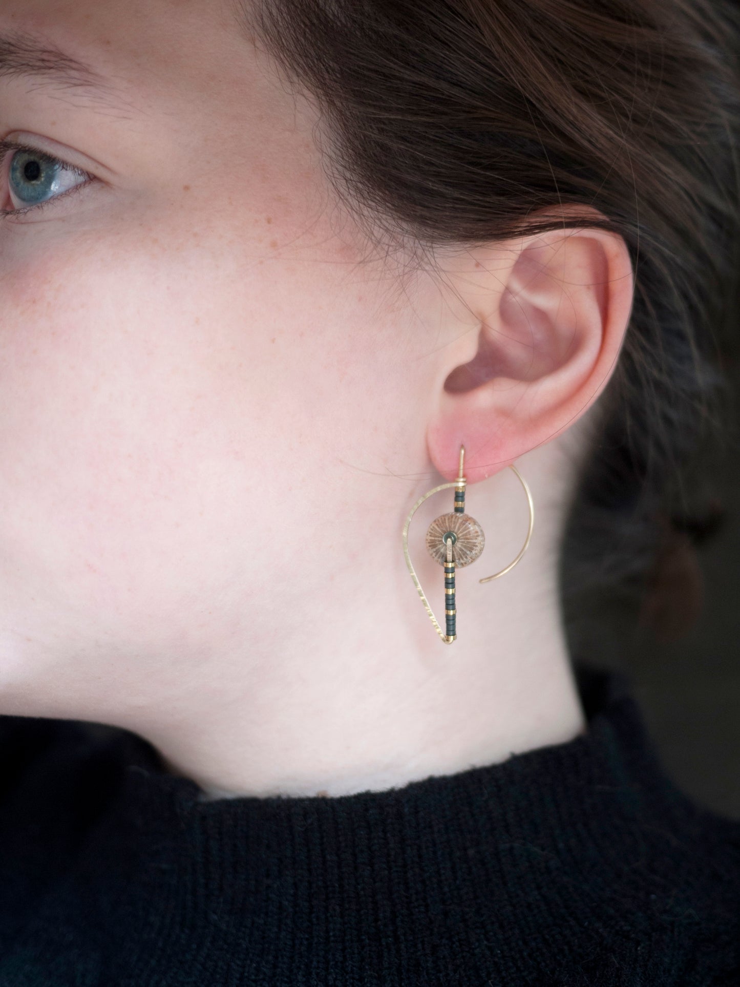 Sculptural Pink Fossil Coral Earrings