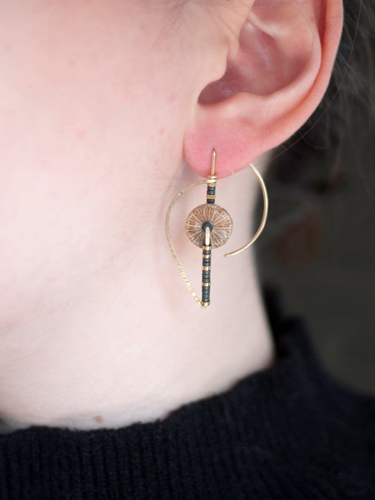 Sculptural Pink Fossil Coral Earrings
