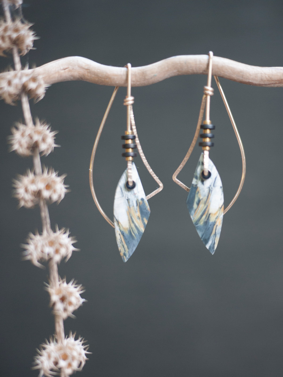 Abstract Sumatran Jasper Drop Earrings