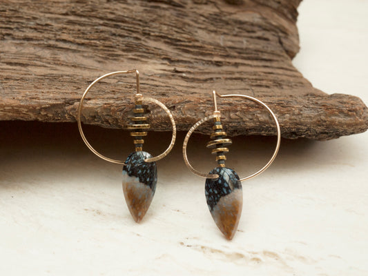 Sculptural Palmwood Drop Earrings