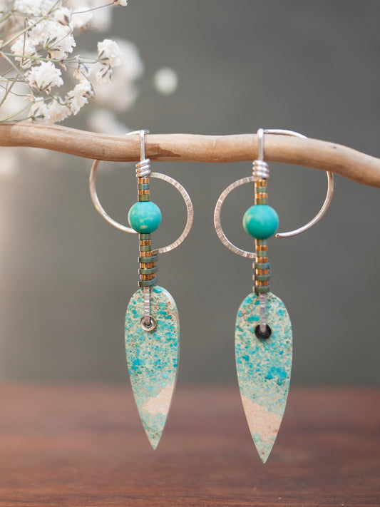Long Sea Sediment Jasper Earrings