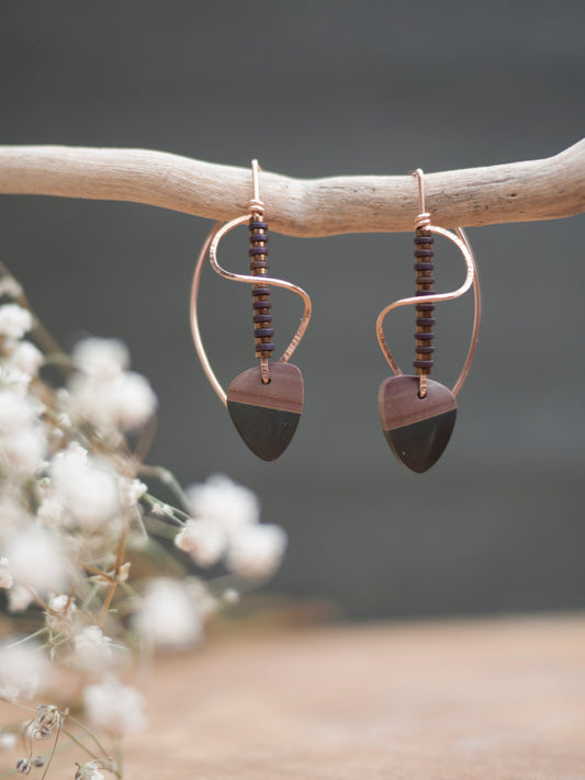 Polychrome Jasper Spiral Drop Earrings