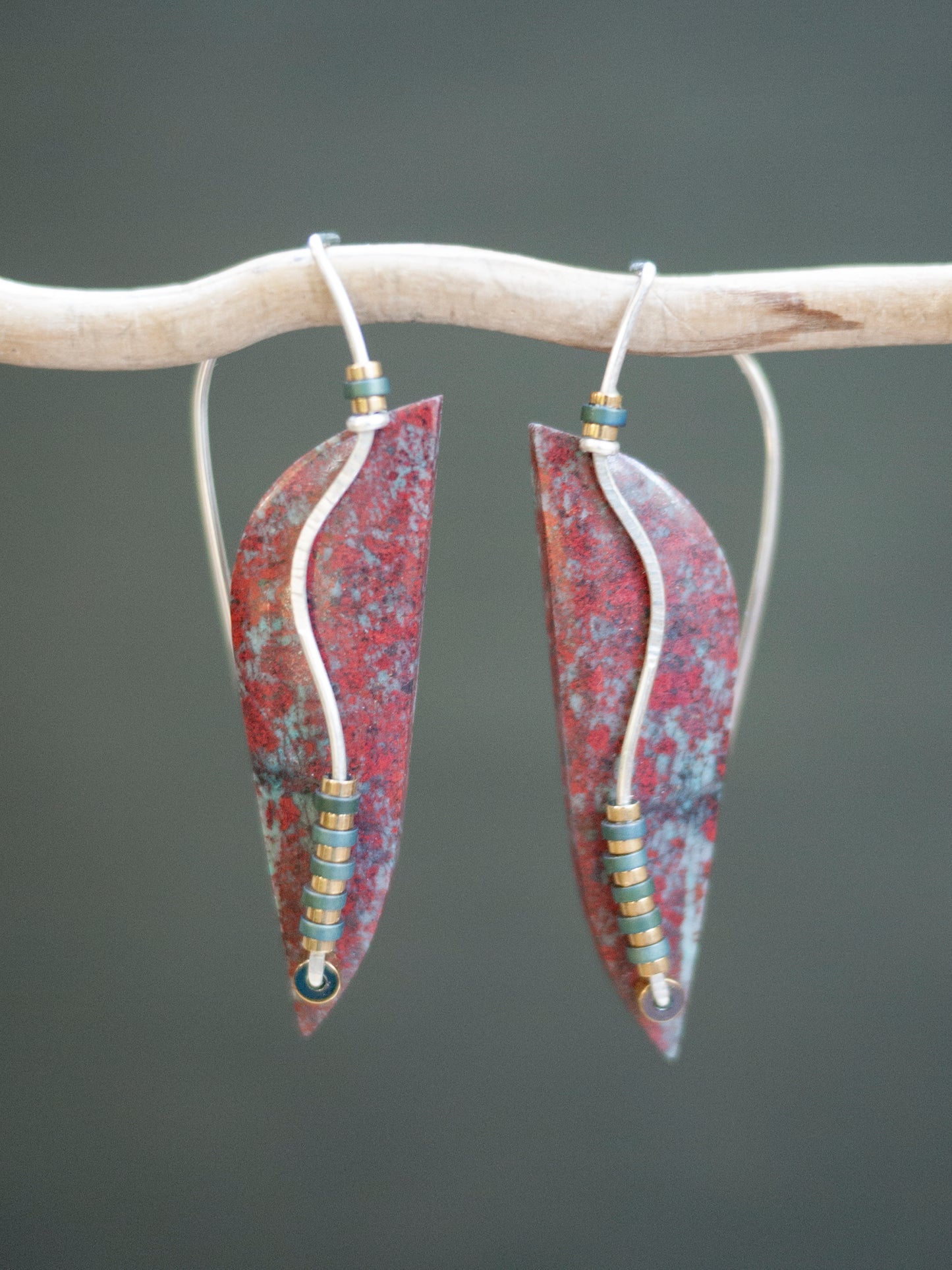 Sonora Sunrise Chrysocolla Sculptural Leaf Earrings