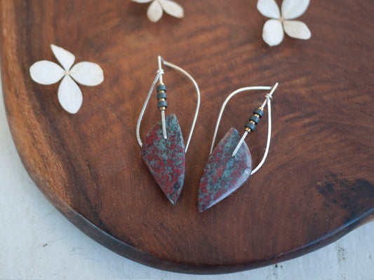 Sonora Sunrise Chrysocolla Sculptural Leaf Earrings