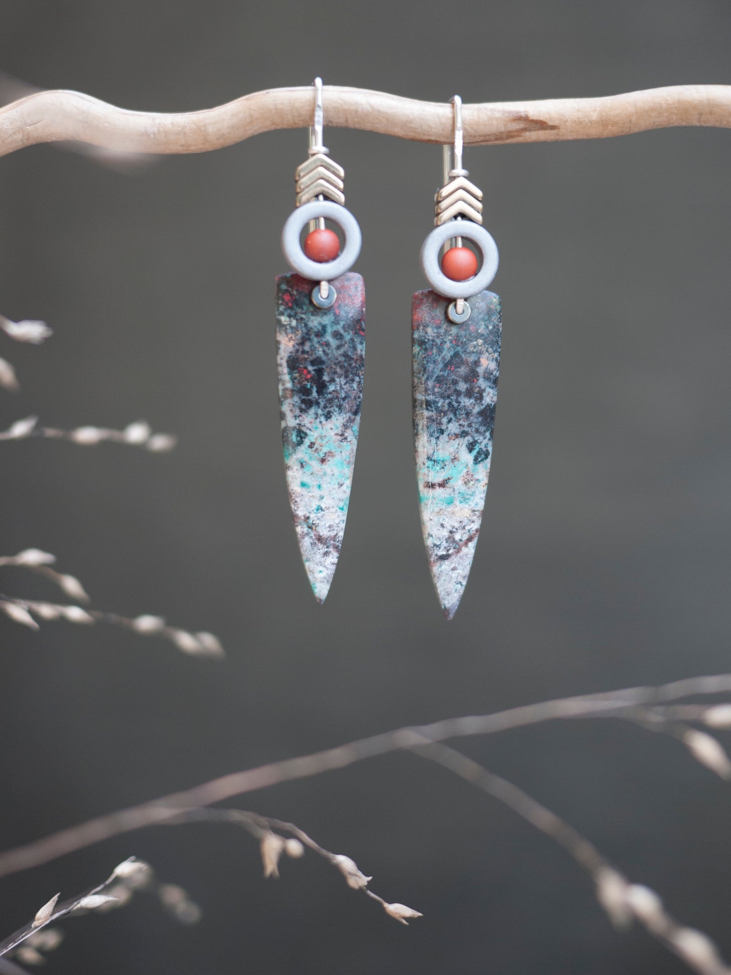 Sonora Sunrise Chrysocolla Spear Drop Earrings