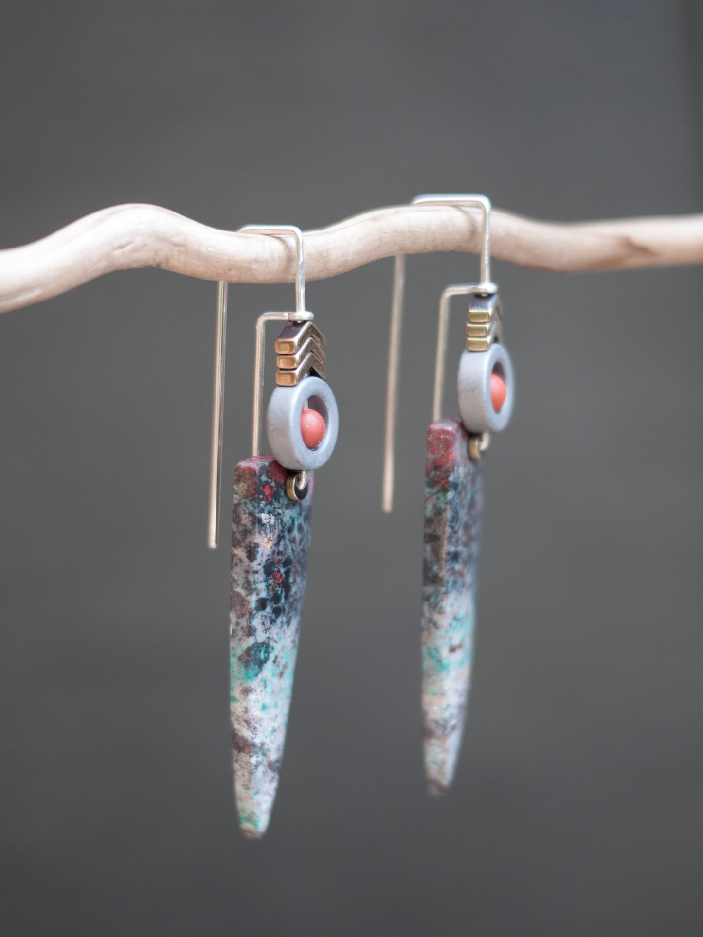 Sonora Sunrise Chrysocolla Spear Drop Earrings