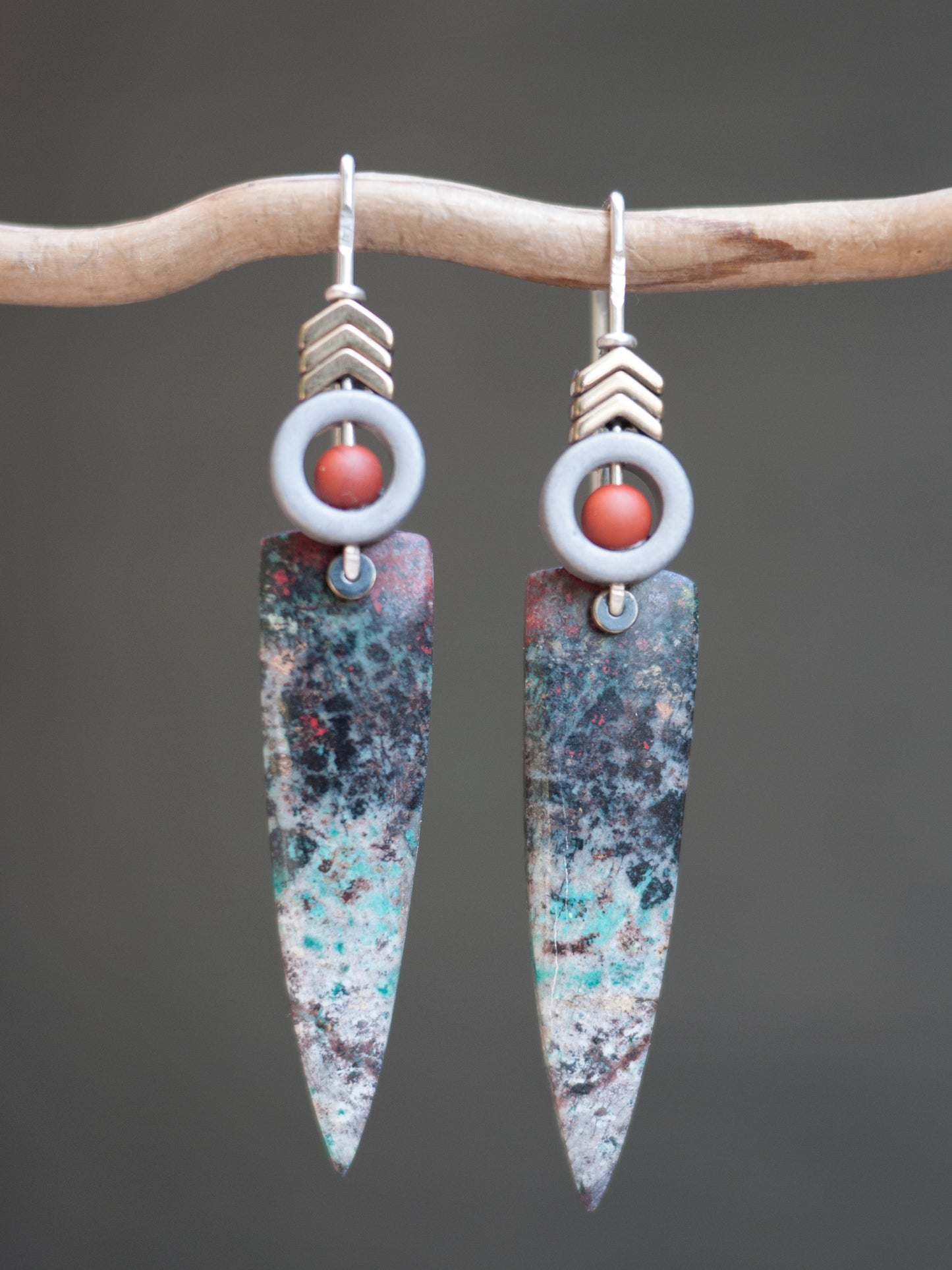 Sonora Sunrise Chrysocolla Spear Drop Earrings