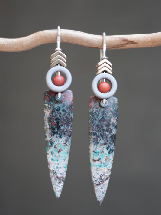 Sonora Sunrise Chrysocolla Spear Drop Earrings