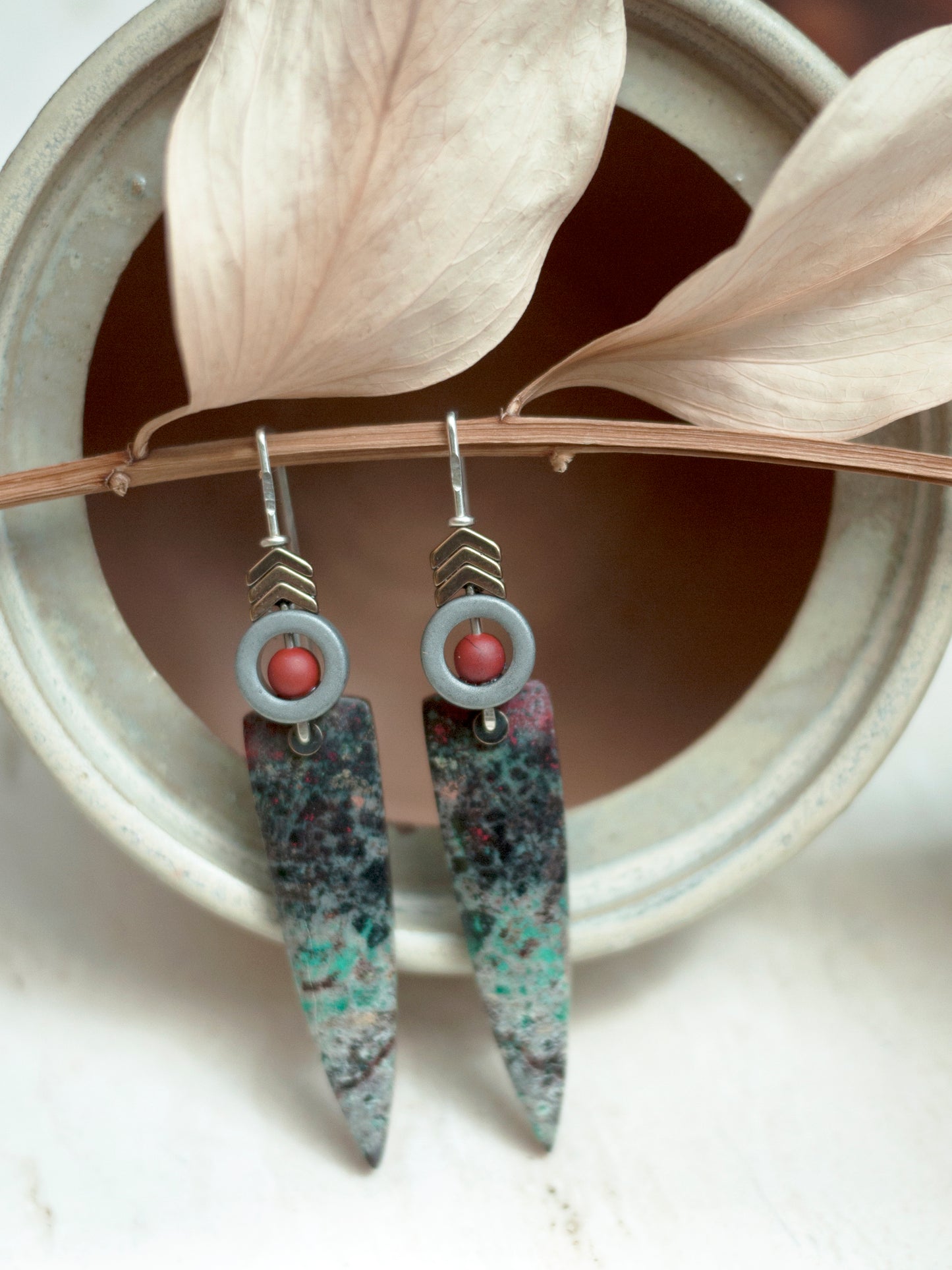 Sonora Sunrise Chrysocolla Spear Drop Earrings
