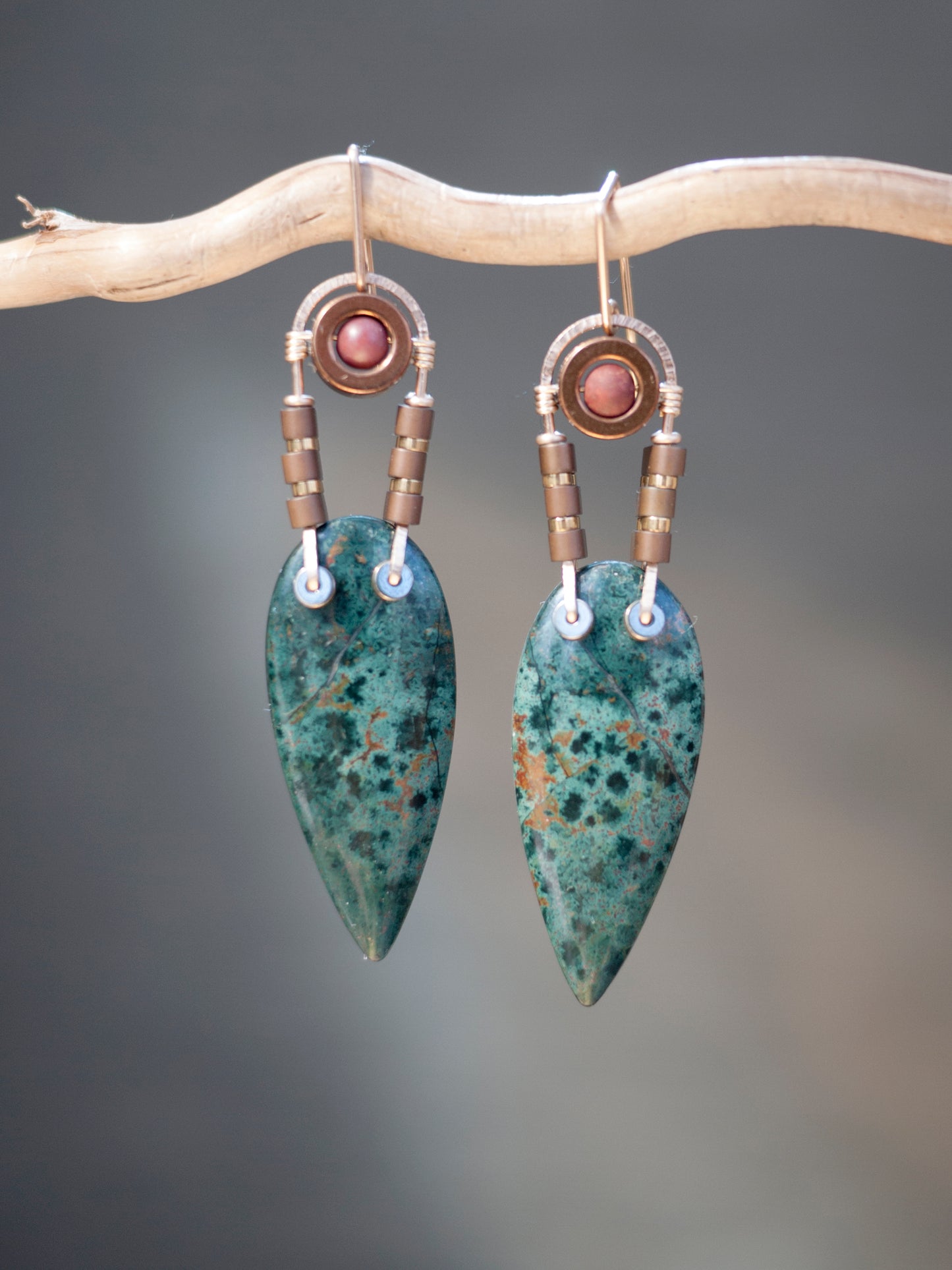 Morning Dew Jasper Dangle Earrings