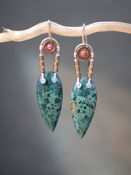 Morning Dew Jasper Dangle Earrings