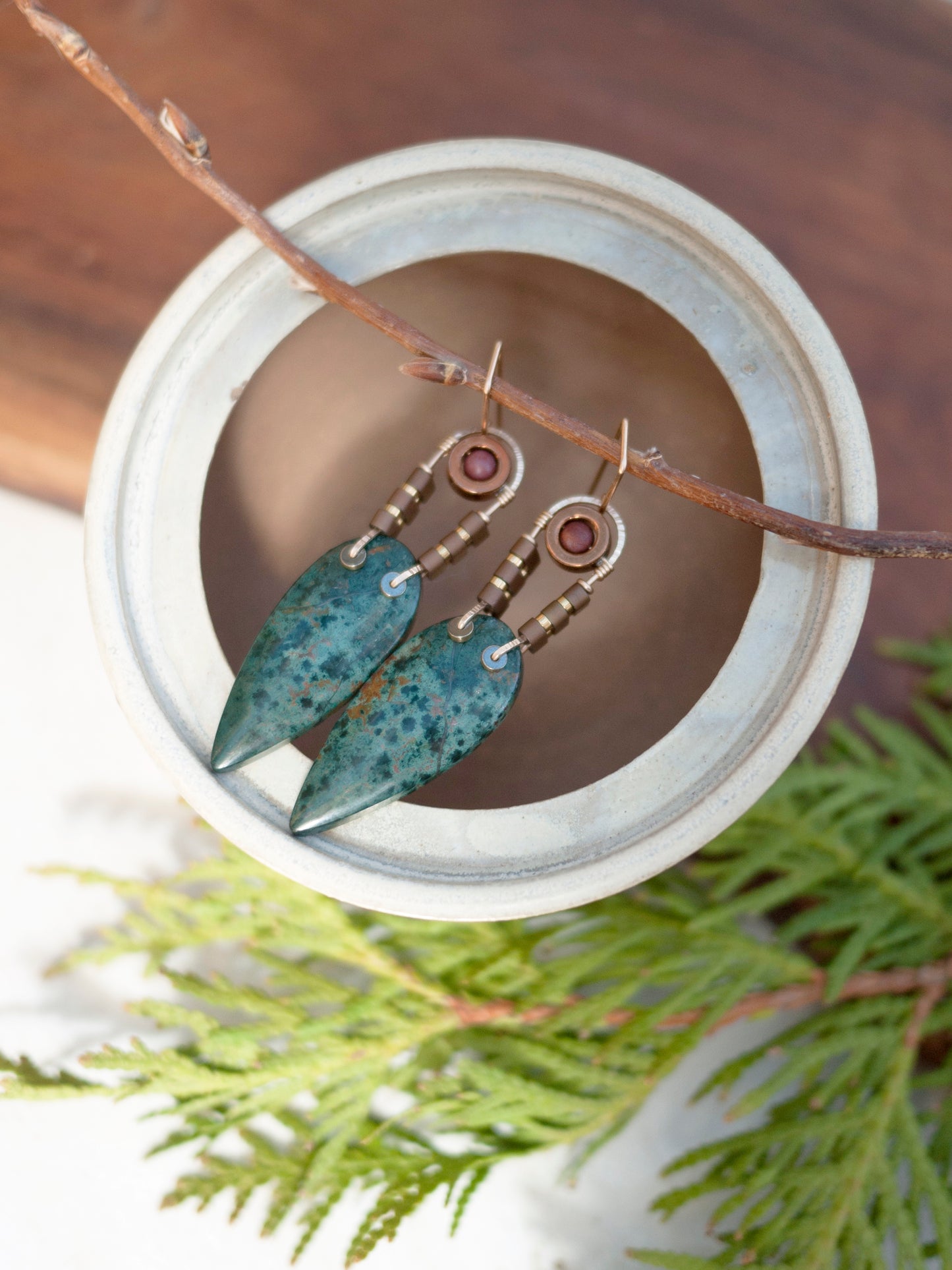 Morning Dew Jasper Dangle Earrings