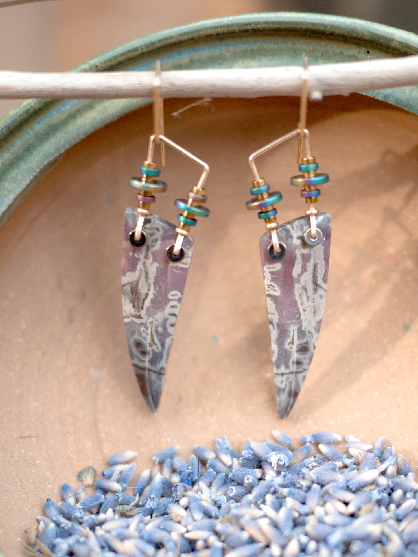 Purple Hyacinth Jasper Dangle Earrings