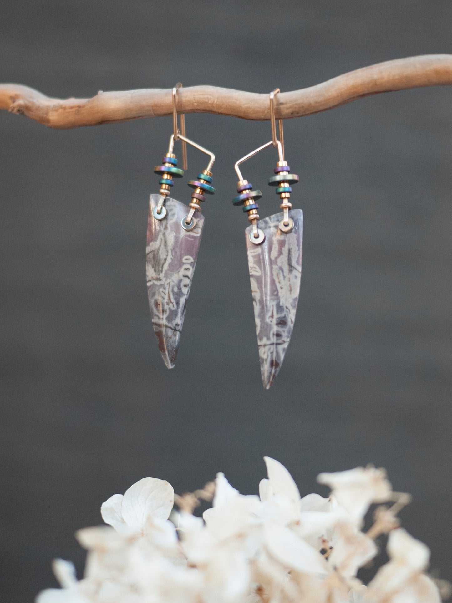 Purple Hyacinth Jasper Dangle Earrings