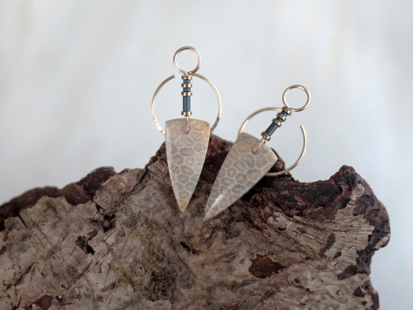 Fossil Coral Spear Ear Jackets