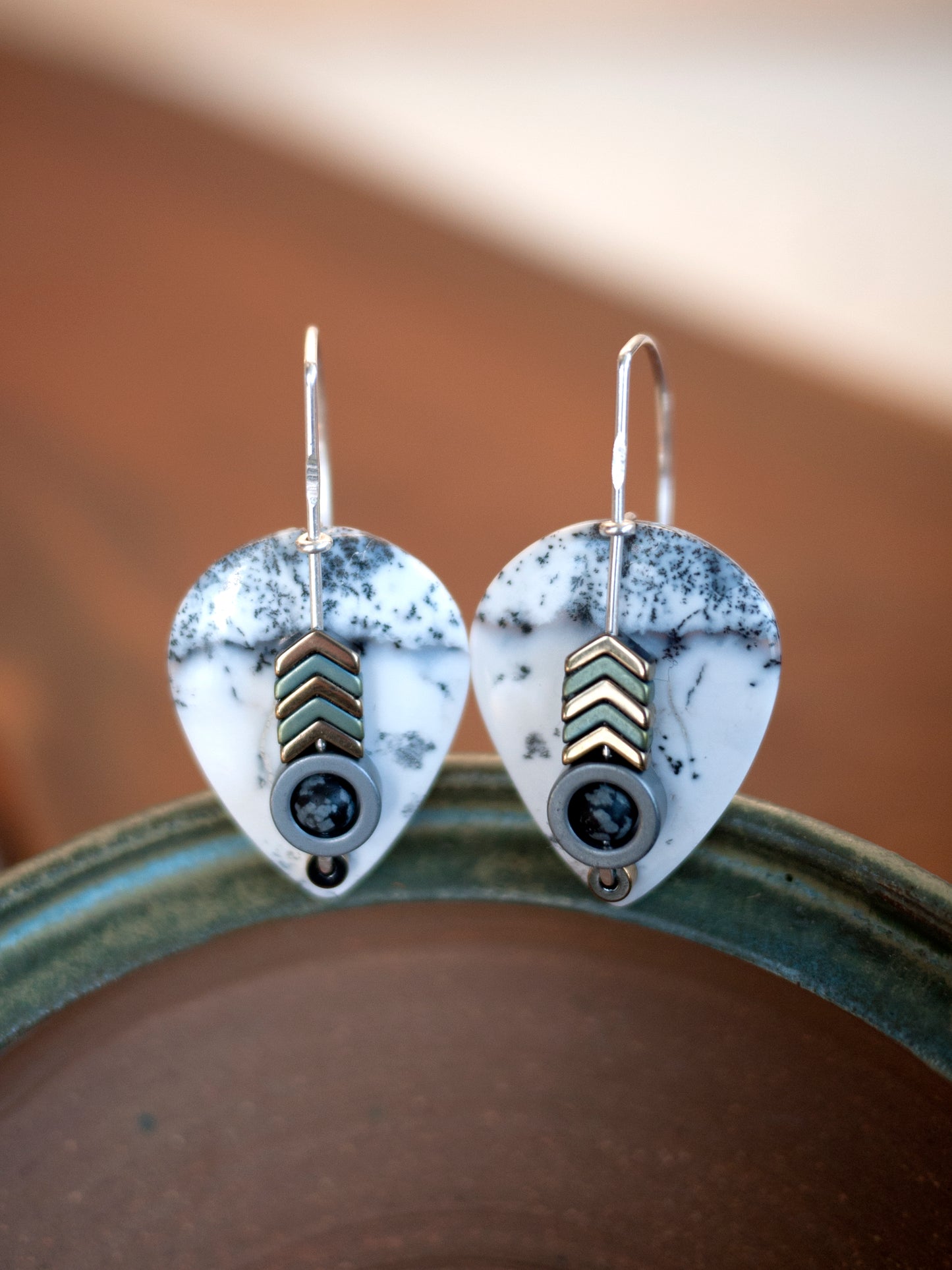 Dendrite Agate Drop Earrings