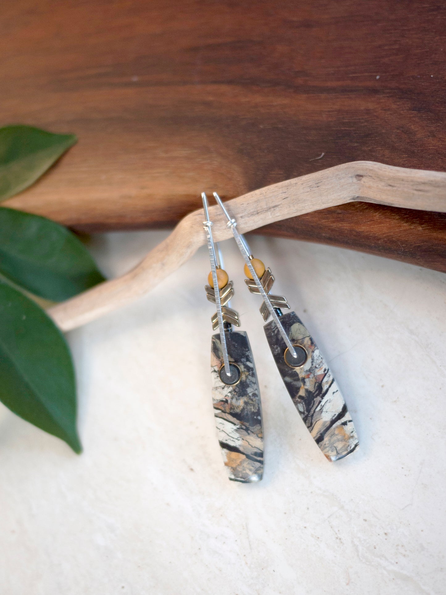 Picture Jasper Drop Earrings