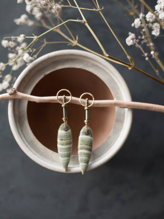 Fancy Zebra Jasper Drop Earrings